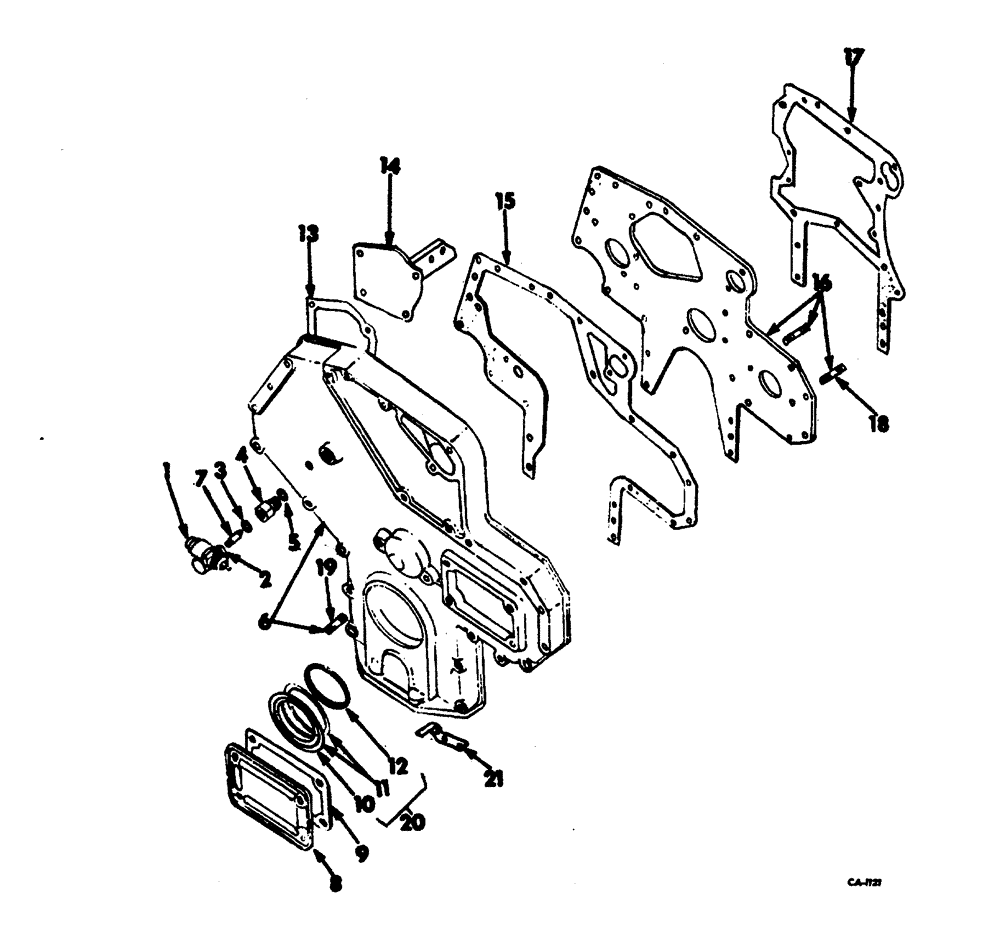 Схема запчастей Case 3400 - (113) - CRANKCASE FRONT COVER AND RELATED PARTS (10) - ENGINE