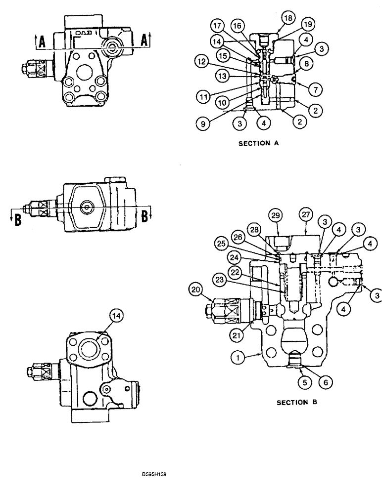 Схема запчастей Case 9060B - (8-124) - CONTROL VALVE, ANTI-DRIFT VALVE (08) - HYDRAULICS