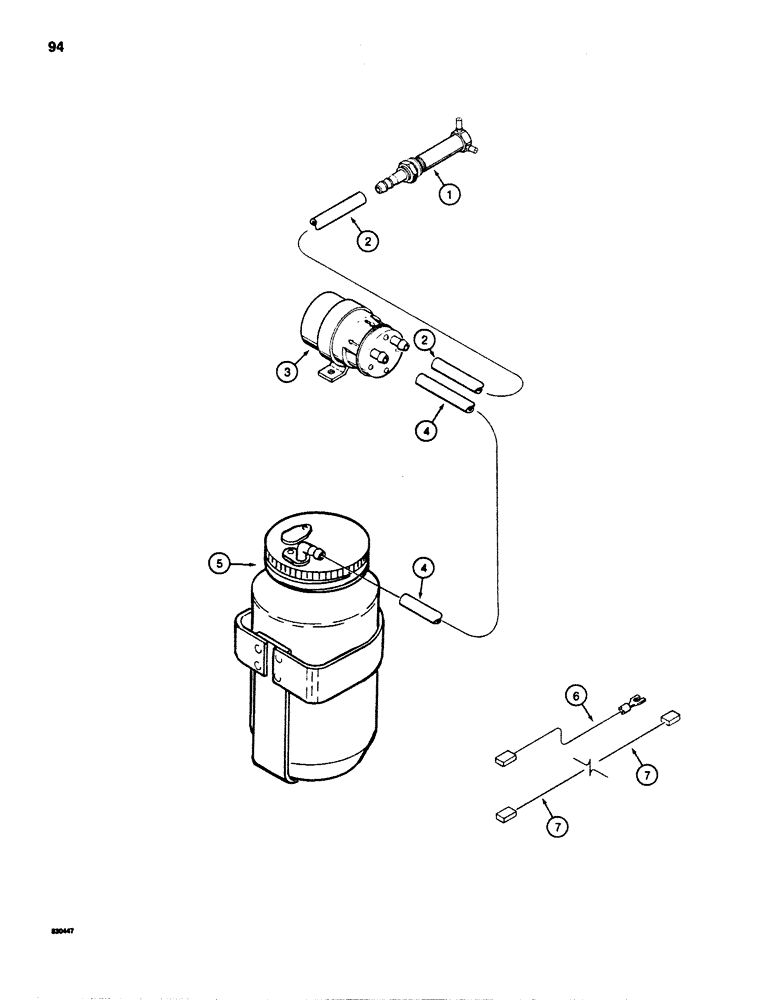 Схема запчастей Case 880D - (094) - WINSHIELD WASHER (06) - ELECTRICAL SYSTEMS