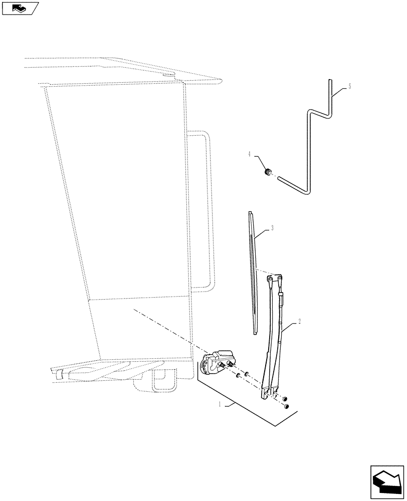 Схема запчастей Case 821F - (55.518.03) - CAB, FRONT WIPER (55) - ELECTRICAL SYSTEMS