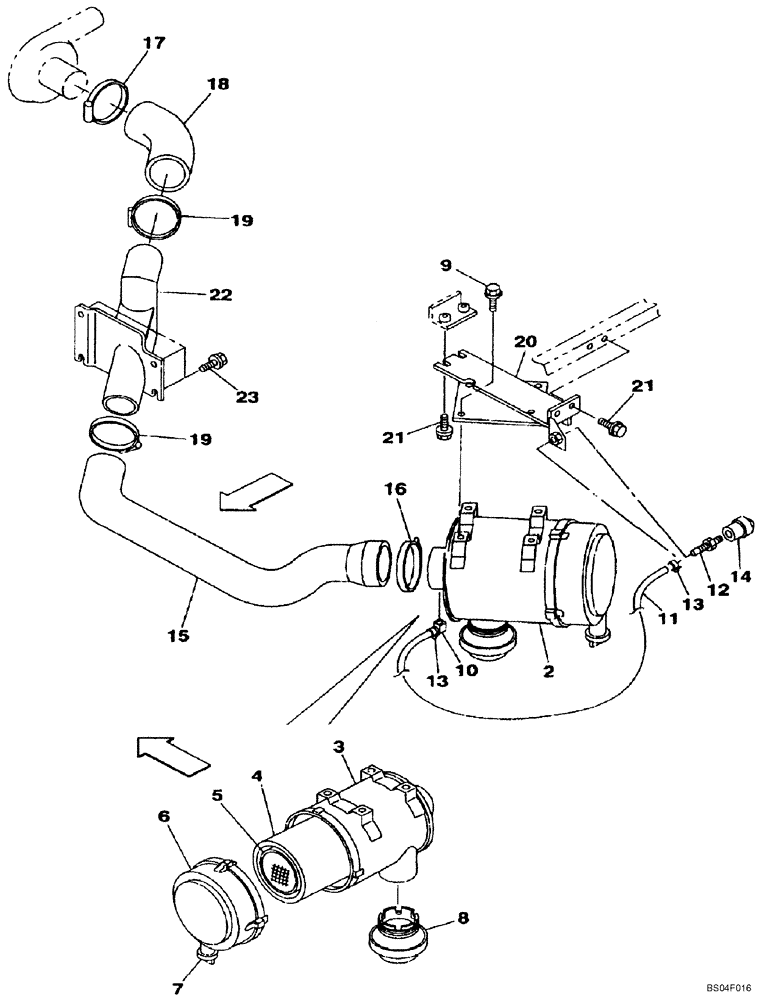 Схема запчастей Case CX160 - (02-02) - AIR CLEANER (02) - ENGINE