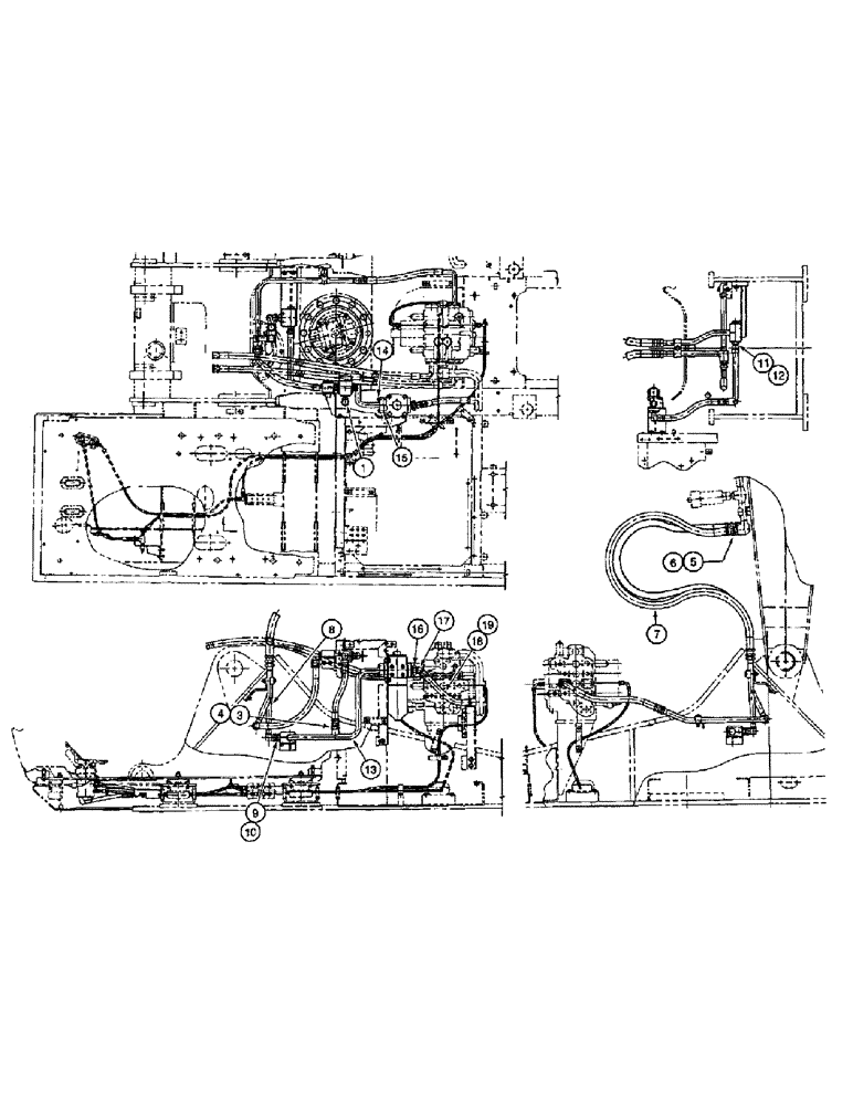 Схема запчастей Case 9030B - (8-084) - SINGLE ACTION AUXILIARY EQUIPMENT OPTION, RELIEF CIRCUIT, STANDARD MODELS PRIOR TO P.I.N. DAC0301369 (08) - HYDRAULICS