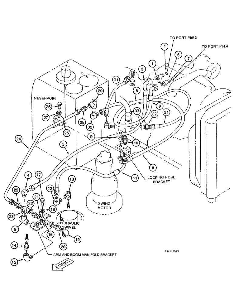 Схема запчастей Case 9040B - (8-108) - ARM AND BOOM HOLDING OPTION, UPPER STRUCTURE-MOUNTED COMPONENTS (08) - HYDRAULICS