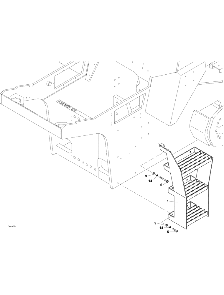 Схема запчастей Case SV223 - (12-001-04[01]) - LEFT FOOTSTEP (12) - Chassis/Attachments