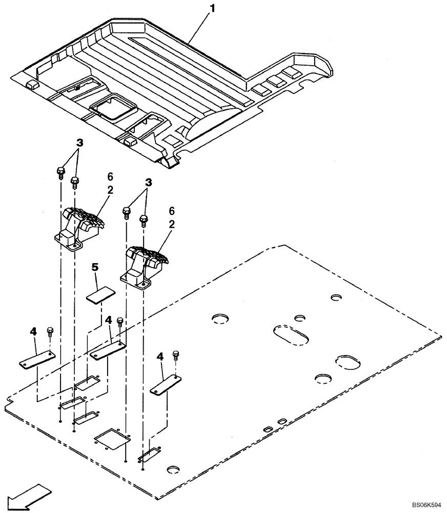 Схема запчастей Case CX210B - (09-12) - MAT, FLOOR - OPERATORS COMPARTMENT (09) - CHASSIS/ATTACHMENTS