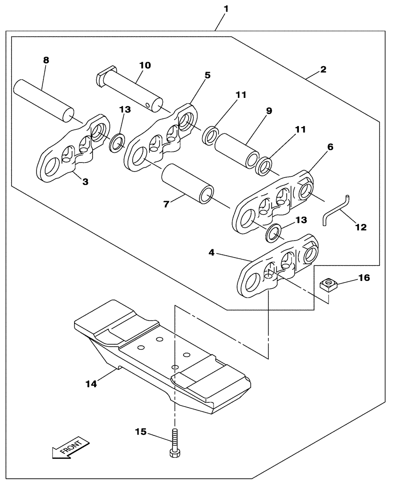 Схема запчастей Case CX235C SR - (48.100.05) - TRACK - FOOTSTEP - 600 MM (48) - TRACKS & TRACK SUSPENSION