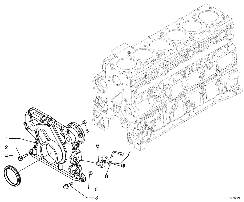 Схема запчастей Case 850K - (02-15) - CYLINDER BLOCK - COVERS (02) - ENGINE