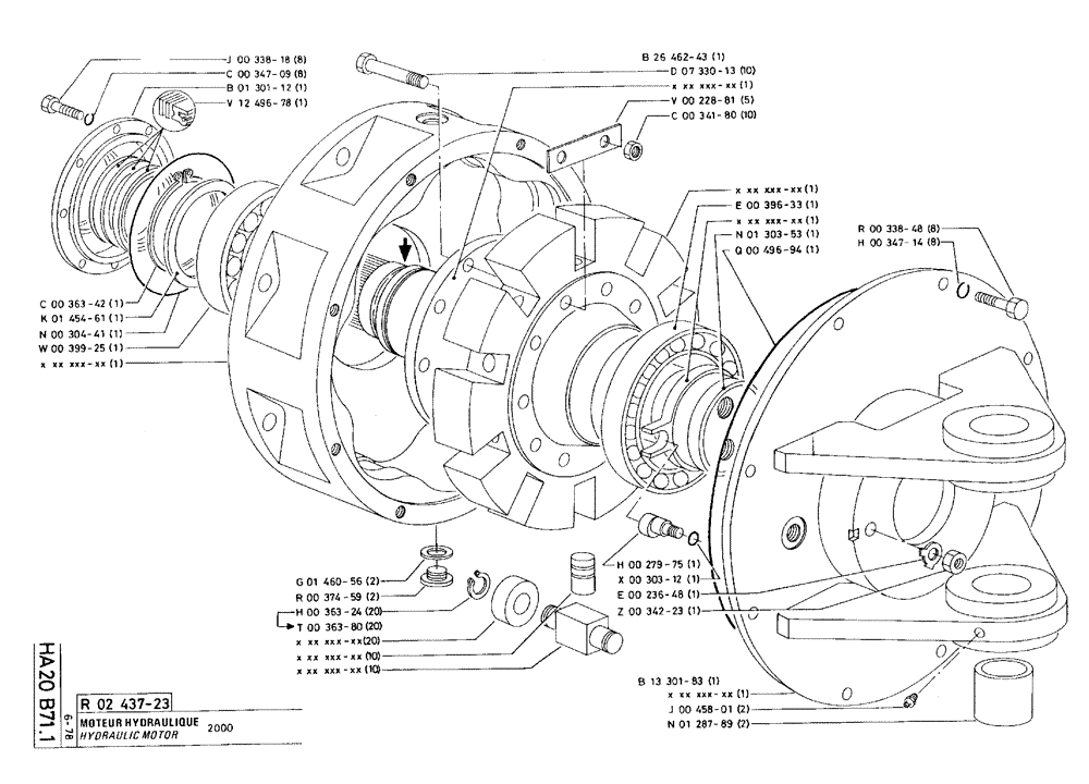 Схема запчастей Case 75C - (HA20 B71.1) - HYDRAULIC MOTOR - 2000 (07) - HYDRAULIC SYSTEM