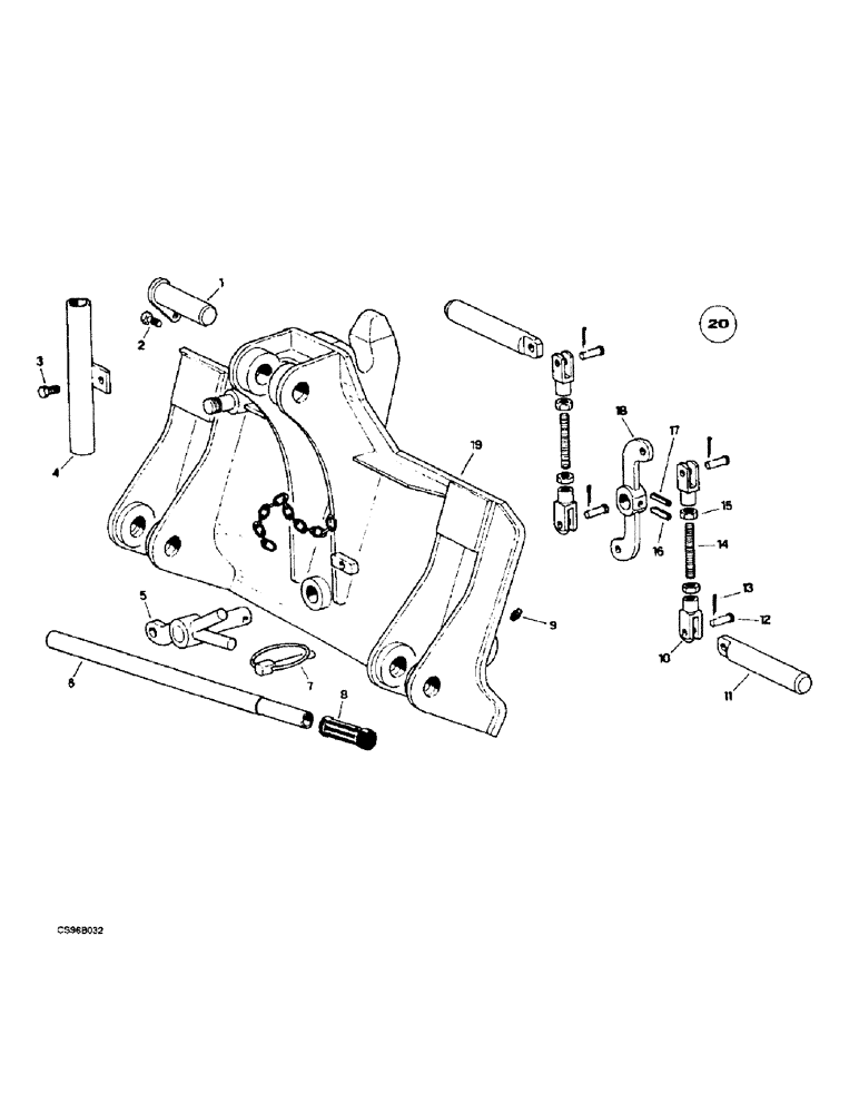 Схема запчастей Case 221B - (9-23A) - MANUAL QUICK CHANGE COUPLER, 121B (DAH1215912-DAH1216843) / 221B (DAH2215913-DAH2216853) (09) - CHASSIS/ATTACHMENTS