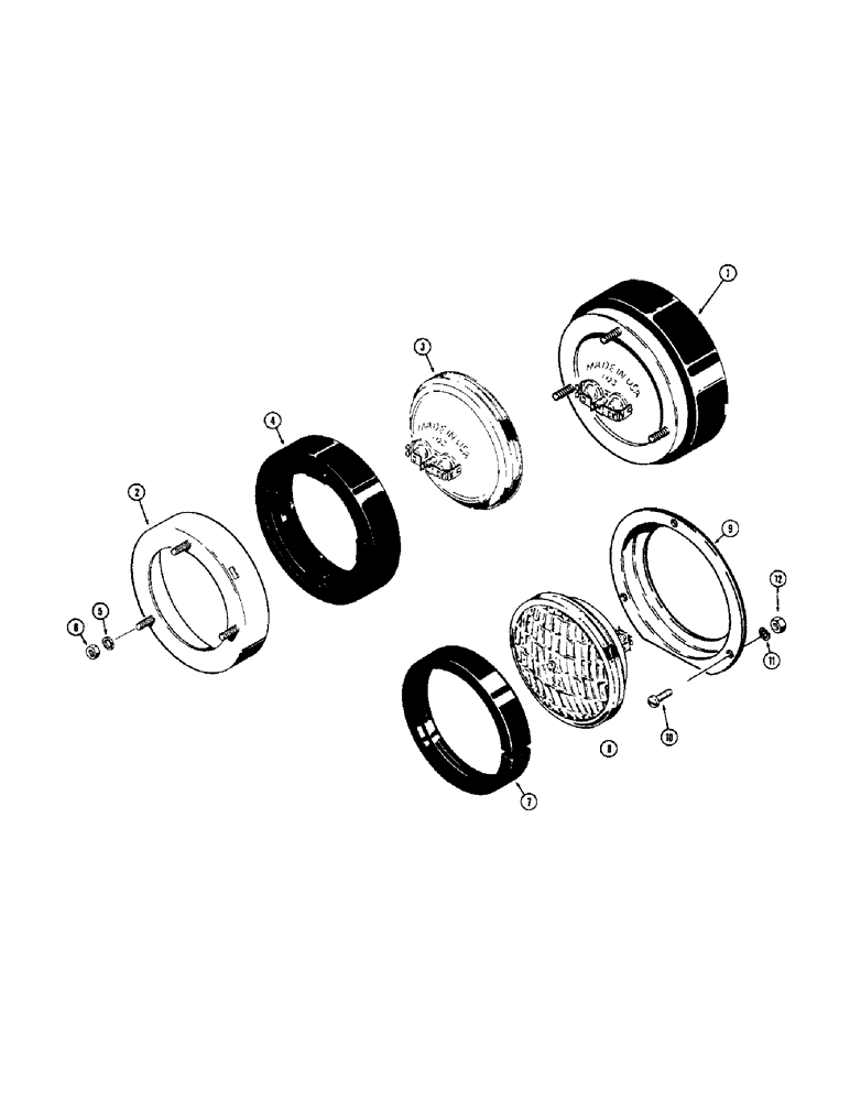 Схема запчастей Case 350 - (104) - LIGHTS, USED BEFORE SN 3054401 (06) - ELECTRICAL SYSTEMS