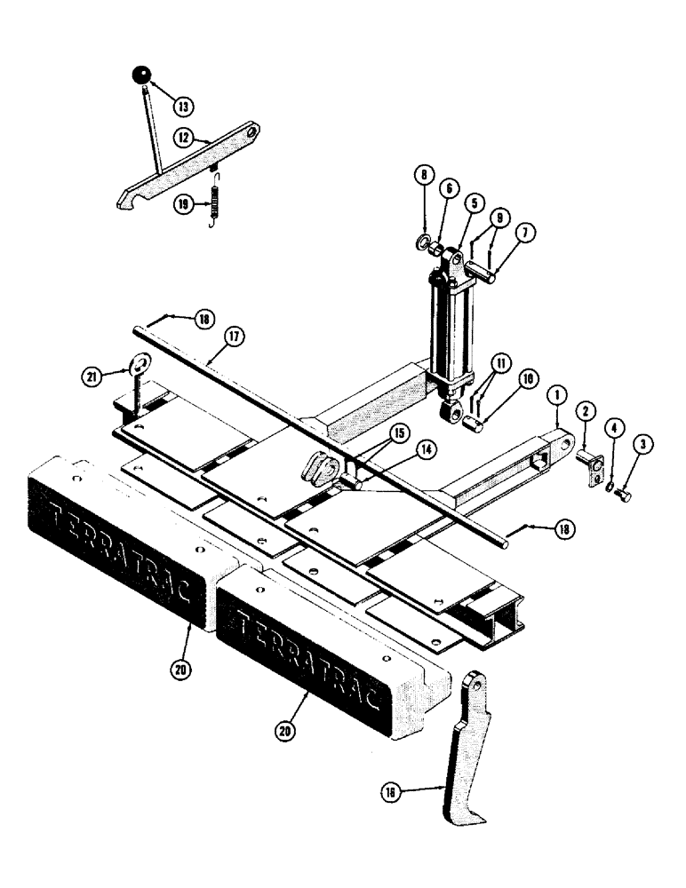 Схема запчастей Case 600 - (196) - SCARIFIER INSTALLATION FOR BACKHOE, FRAME, CYLINDER, TEETH, WEIGHTS, MTG. PARTS (05) - UPPERSTRUCTURE CHASSIS