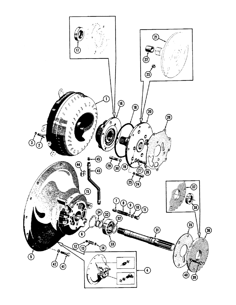 Схема запчастей Case 800 - (100) - TORQUE CONVERTER INSTALLATION, (USED UP TO SERIAL #7081372) (03) - TRANSMISSION