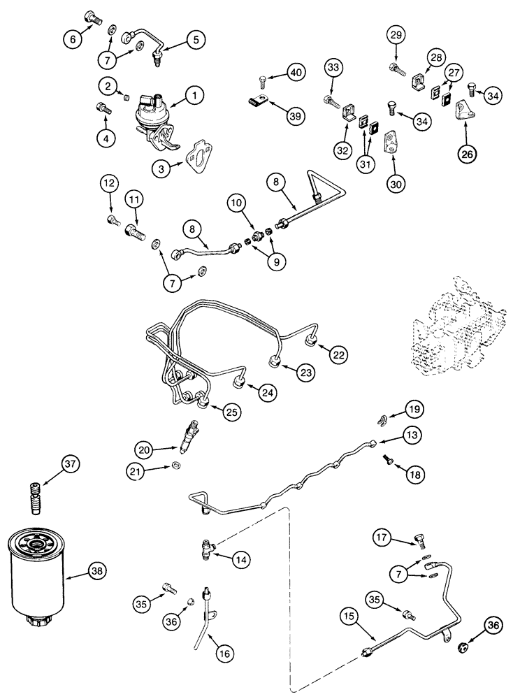 Схема запчастей Case 90XT - (03-06) - FUEL INJECTION SYSTEM EUROPE (03) - FUEL SYSTEM