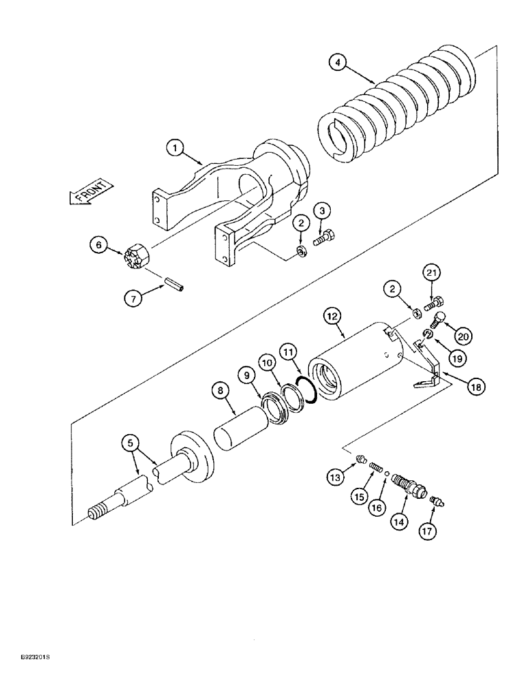 Схема запчастей Case 9045B - (5-08) - TRACK ADJUSTER (11) - TRACKS/STEERING