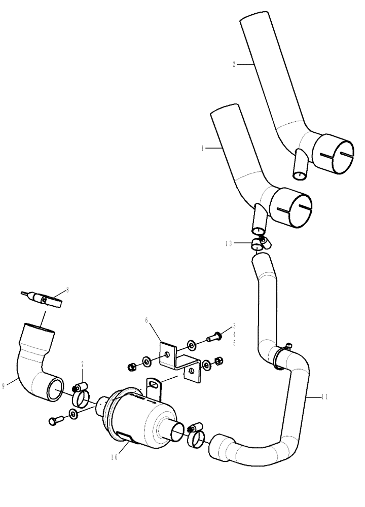 Схема запчастей Case 420 - (02-03[A]) - EXHAUST SYSTEM - ASPIRATOR; 420-ASN 413504; 420CT-ASN 414490 (02) - ENGINE