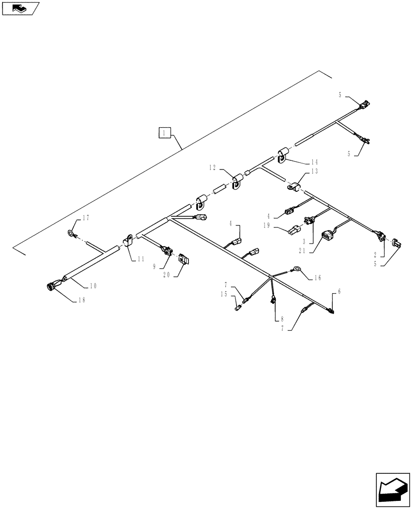 Схема запчастей Case 821F - (55.100.04) - TRANSMISSION HARNESS (55) - ELECTRICAL SYSTEMS