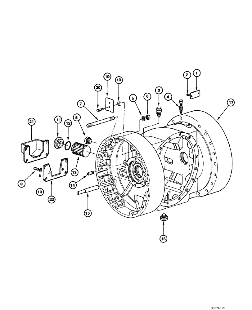 Схема запчастей Case 865 VHP - (06.25[00]) - REAR AXLE GRAZIANO - CENTER HOUSING (06) - POWER TRAIN