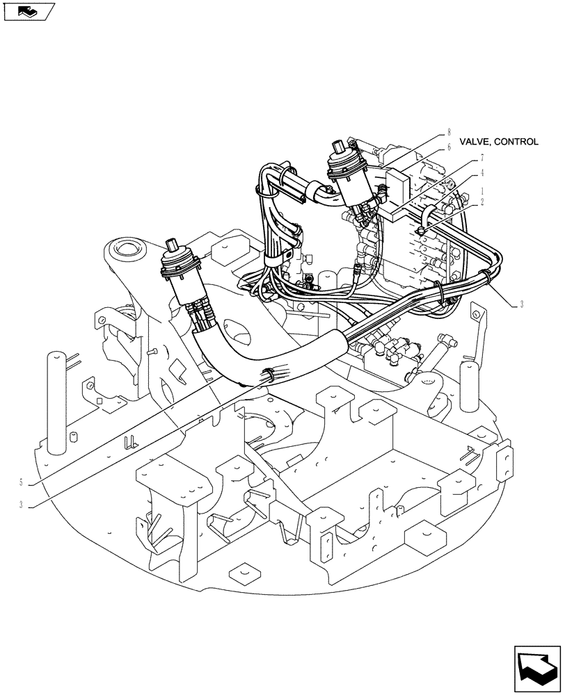 Схема запчастей Case CX27B ASN - (35.322.12) - CONTROL LINES, REMOTE BTW PV13-33453 - PV13-33807 (35) - HYDRAULIC SYSTEMS