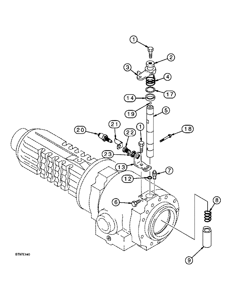 Схема запчастей Case 580SL - (7-05A) - REAR DRIVE AXLE (114367A5), PARKING BRAKE (07) - BRAKES