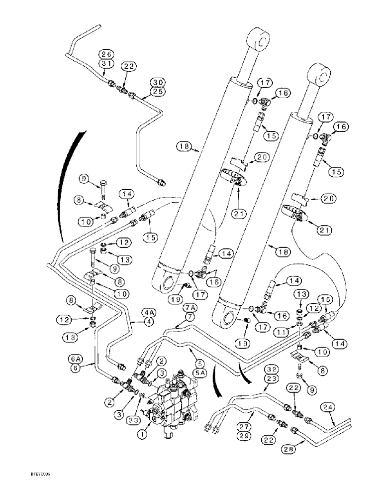 Схема запчастей Case 570LXT - (8-010) - LOADER LIFT CYLINDER HYDRAULIC CIRCUIT (08) - HYDRAULICS