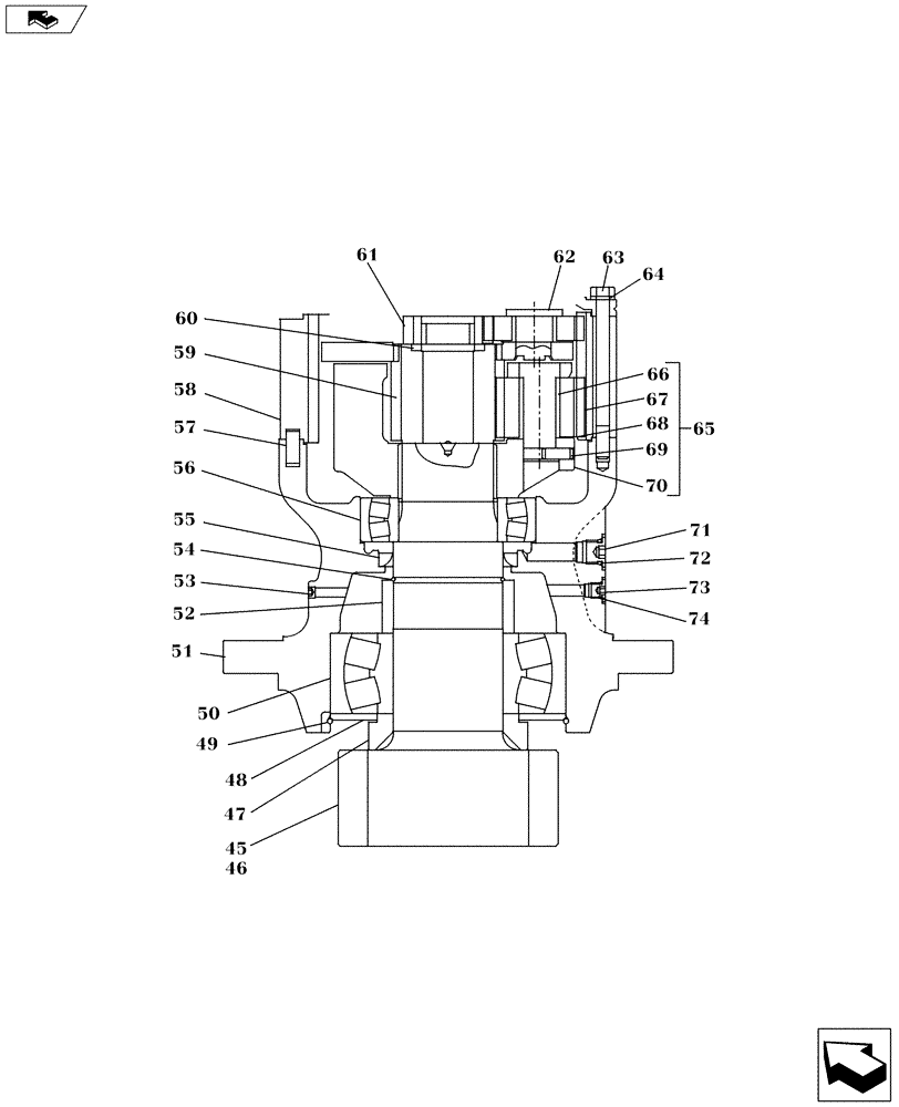 Схема запчастей Case CX235C SR - (35.352.03[02]) - SWING REDUCTION UNIT - COMPONENTS (35) - HYDRAULIC SYSTEMS