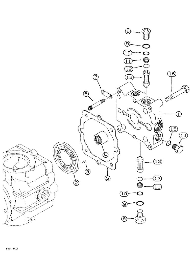 Схема запчастей Case 1838 - (6-18) - TANDEM PUMP ASSEMBLY FRONT DRIVE PUMP END CAP & RELIEF VALVES (06) - POWER TRAIN