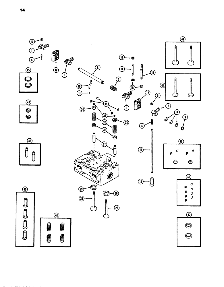 Схема запчастей Case 680E - (014) - VALVE MECHANISM, 336BD DIESEL ENGINE (10) - ENGINE