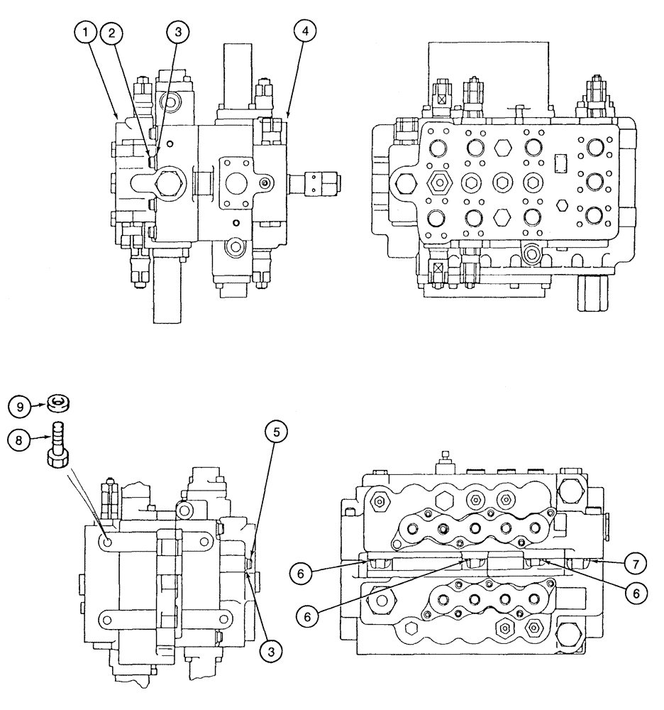 Схема запчастей Case 9050 - (8-64) - 153350A1 CONTROL VALVE (08) - HYDRAULICS