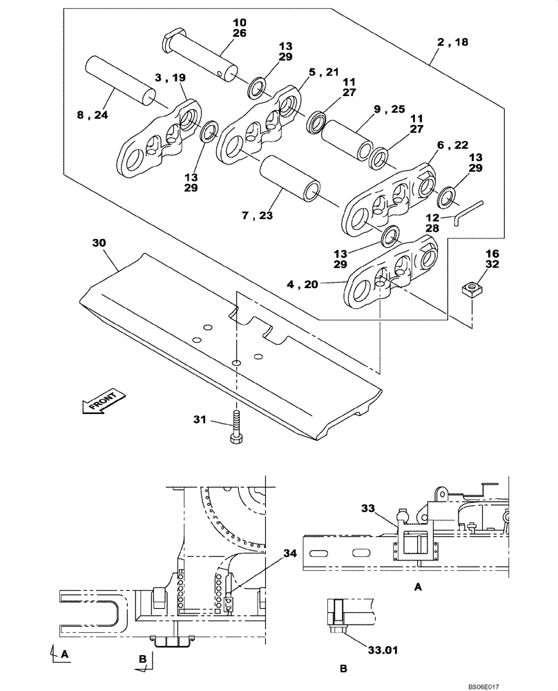 Схема запчастей Case CX800B - (05-08) - TRACK - FOOTSTEP - 900 MM (11) - TRACKS/STEERING