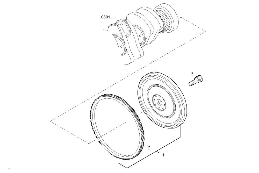 Схема запчастей Case F4GE9454K J604 - (0830.227) - ENGINE FLYWHEEL - DAMPER 