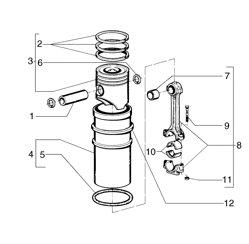 Схема запчастей Case 885 - (02-48[02]) - PISTONS AND CONNECTING RODS (02) - ENGINE