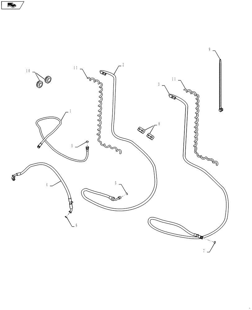 Схема запчастей Case DV213 - (50.200.03) - AIR CONDITIONING HOSES (GROUP 614-4 - 84468396) (50) - CAB CLIMATE CONTROL