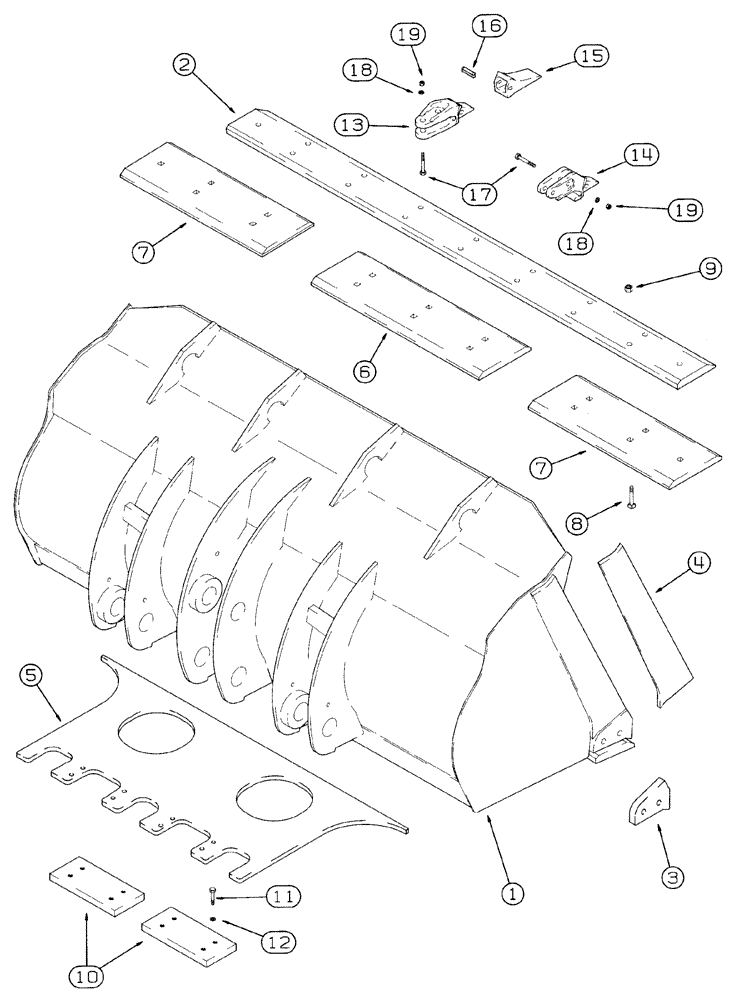 Схема запчастей Case 721C - (09-08) - BUCKETS - LOADER (09) - CHASSIS