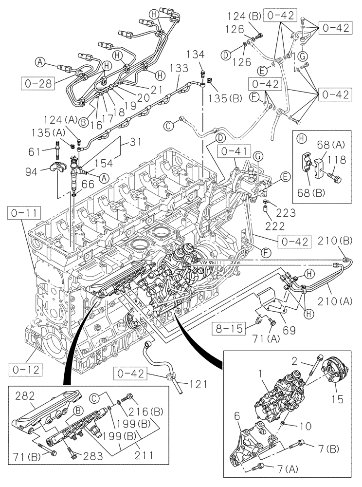 Схема запчастей Case CX470C - (03-040-01[01]) - FUEL INJECTION PUMP (02) - FUEL SYSTEM