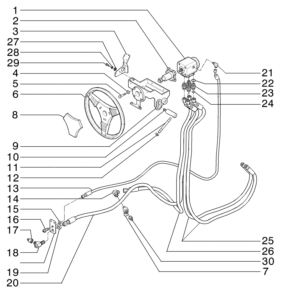 Схема запчастей Case 865B AWD - (05-01[01]) - OPERATORS CONSOLE - STEERING HYDRAULIC SYSTEM (05) - STEERING