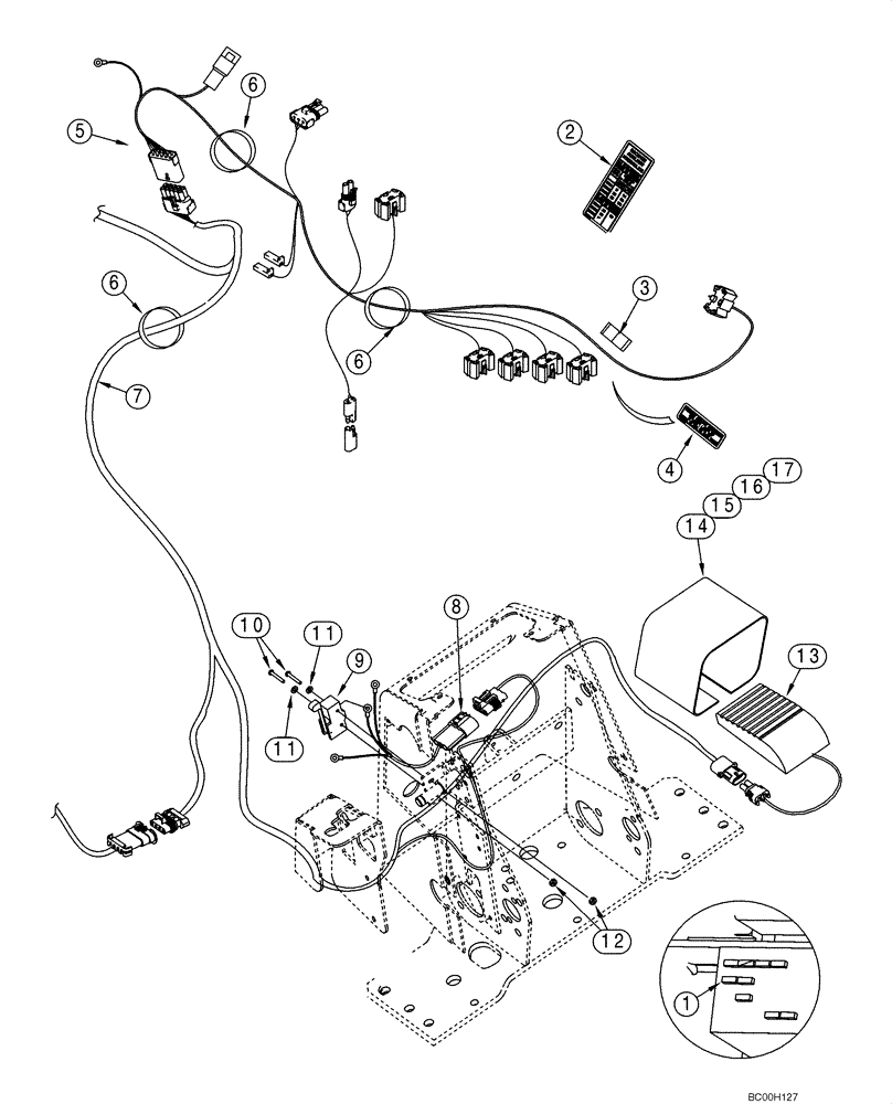 Схема запчастей Case 580M - (04-19) - ELECTRICAL - BACKHOE AUXILIARY HYDRAULIC (04) - ELECTRICAL SYSTEMS