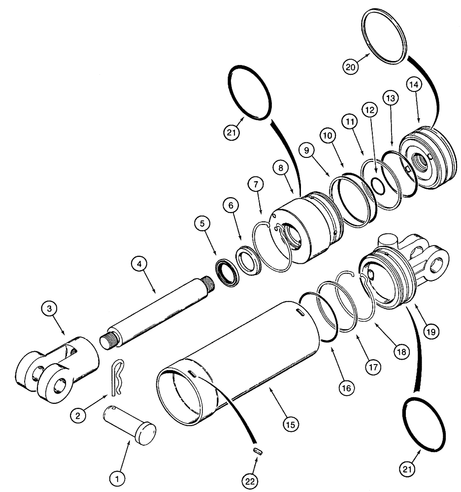 Схема запчастей Case 960 - (08-38) - CYLINDER ASSY BACKFILL BLADE TILT (08) - HYDRAULICS