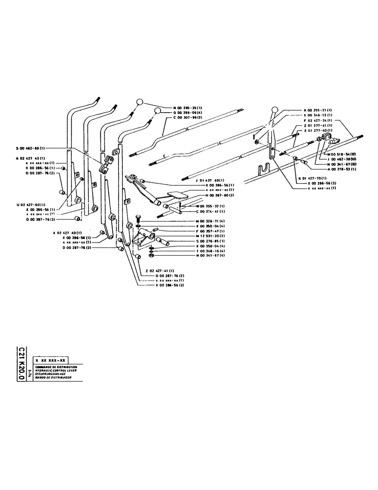 Схема запчастей Case GC120 - (031) - HYDRAULIC CONTROL LEVER 