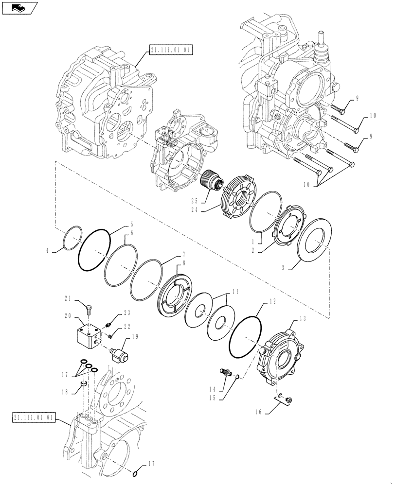 Схема запчастей Case 588H - (33.110.01) - TRANSMISSION, PARKING BRAKE (33) - BRAKES & CONTROLS