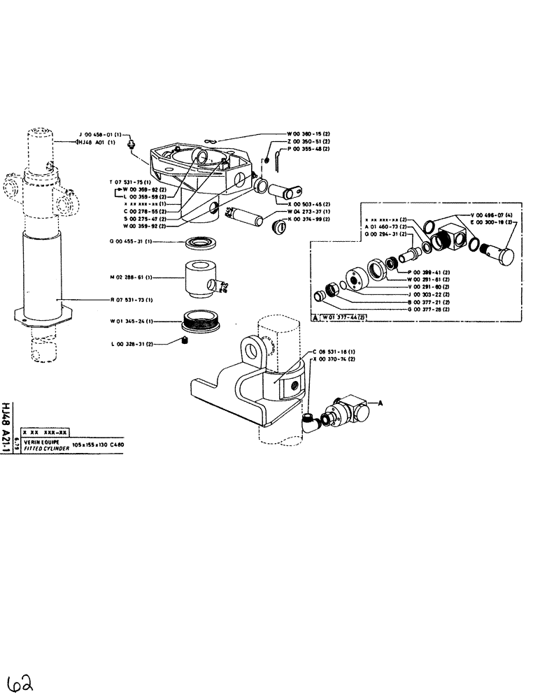 Схема запчастей Case SC150L - (062) - FITTED CYLINDER 