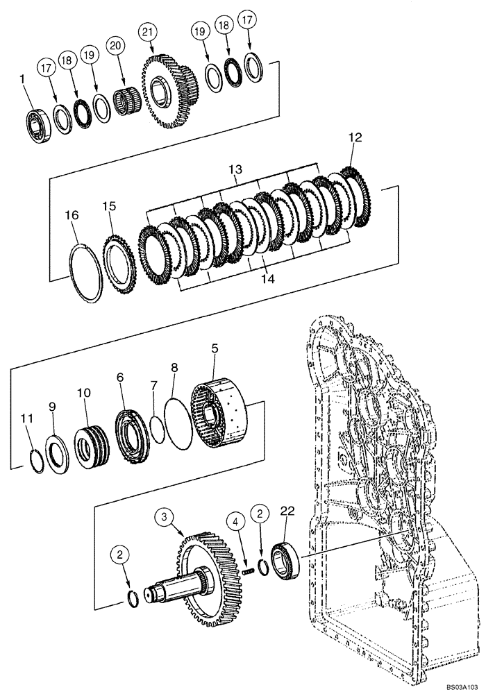 Схема запчастей Case 721D - (06-10) - TRANSMISSION - CLUTCH ASSY, THIRD (06) - POWER TRAIN