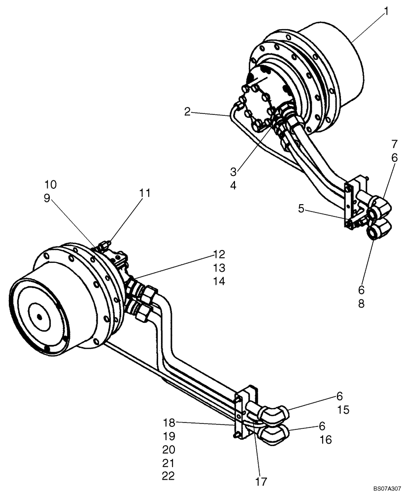 Схема запчастей Case 420CT - (06-08A) - MOTOR - MOUNTING (420CT) (06) - POWER TRAIN