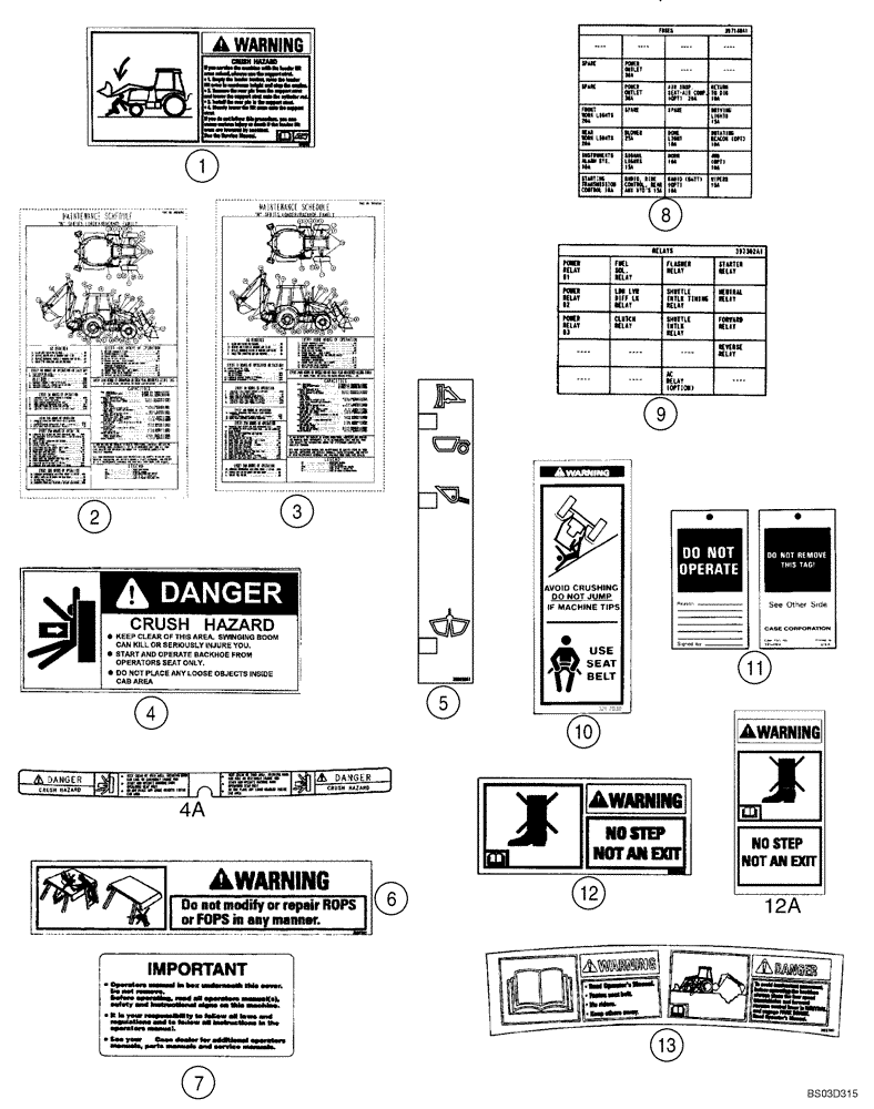 Схема запчастей Case 580SM - (09-79) - DECALS - CANADIAN FRENCH (09) - CHASSIS/ATTACHMENTS