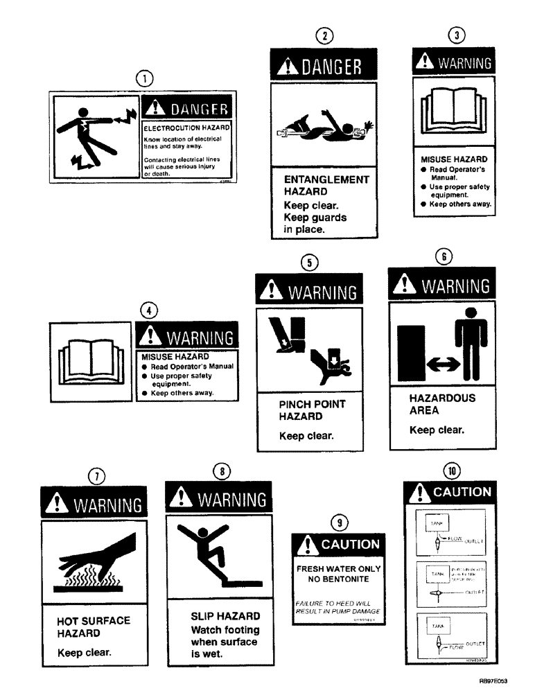 Схема запчастей Case 200TX - (9-48) - DECALS, SAFETY 