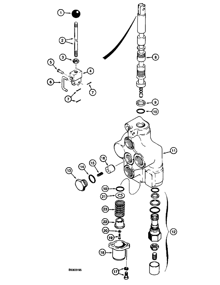 Схема запчастей Case 660 - (8-115A) - REMOTE HYDRAULIC CONTROL VALVE - 107081A1 (08) - HYDRAULICS