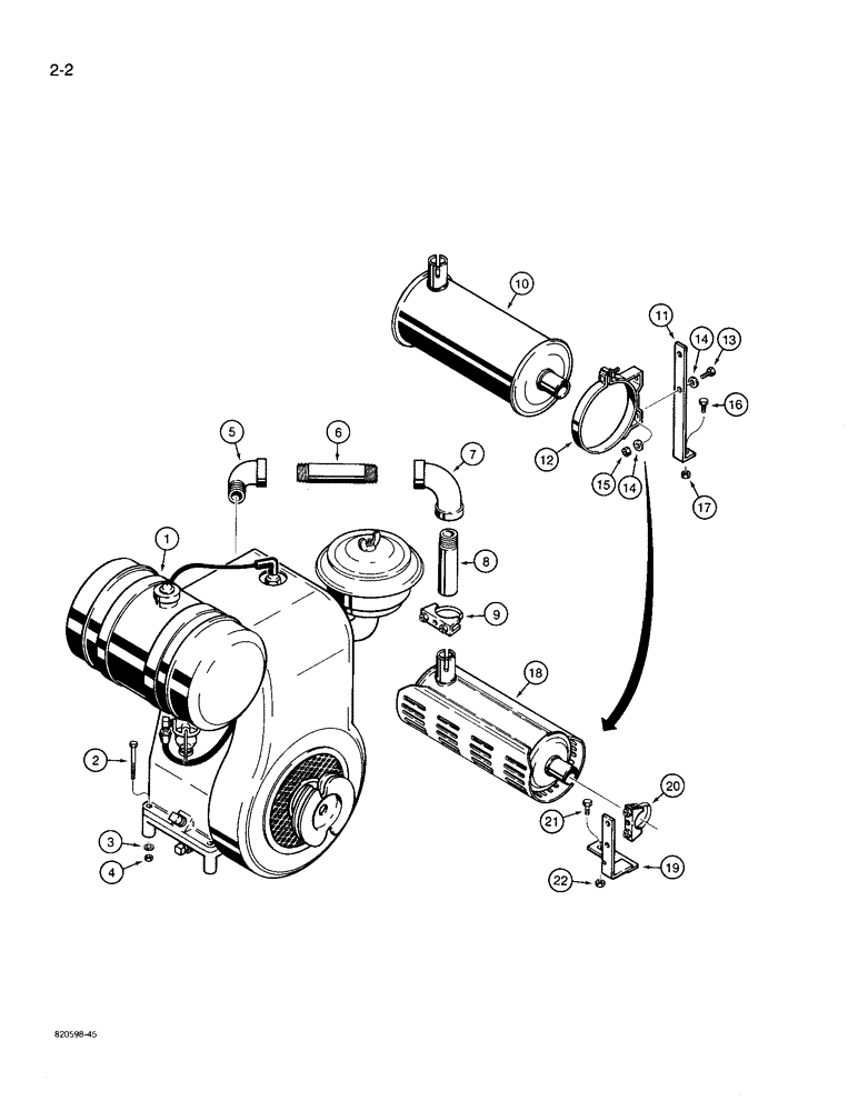 Схема запчастей Case TL100 - (2-02) - WISCONSIN ENGINE AND EXHAUST SYSTEM (02) - ENGINE