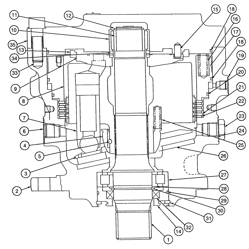 Схема запчастей Case 9060 - (8-064) - 157232A1 SWING MOTOR (08) - HYDRAULICS