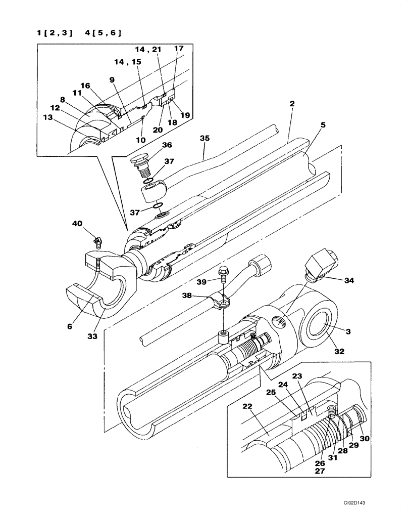 Схема запчастей Case CX75SR - (08-74) - CYLINDER ASSY, STANDARD ARM - MODELS WITHOUT LOAD HOLD (08) - HYDRAULICS