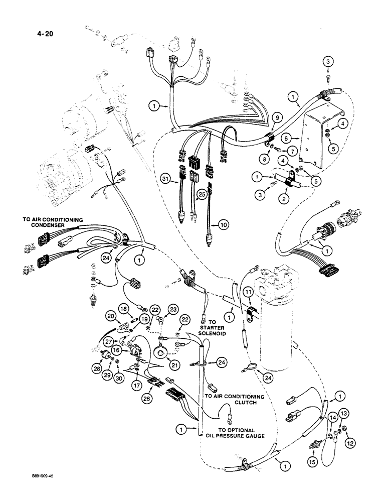 Схема запчастей Case W14C - (4-20) - REAR HARNESS - ENGINE RIGHT-HAND SIDE (04) - ELECTRICAL SYSTEMS