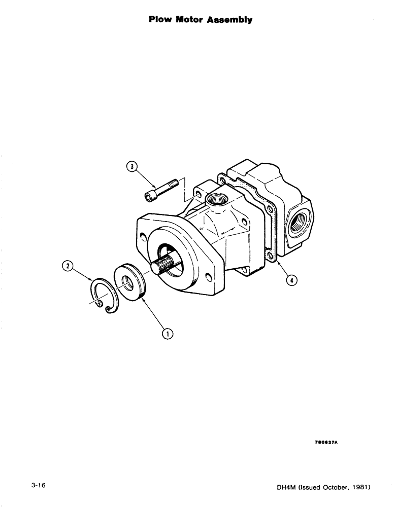 Схема запчастей Case DH4 - (3-16) - PLOW MOTOR ASSEMBLY (35) - HYDRAULIC SYSTEMS